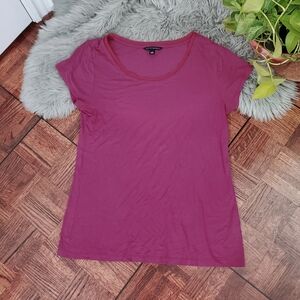 BANANA REPUBLIC Double Trim Luxery Touch Wide Neck Tee- Best Seller